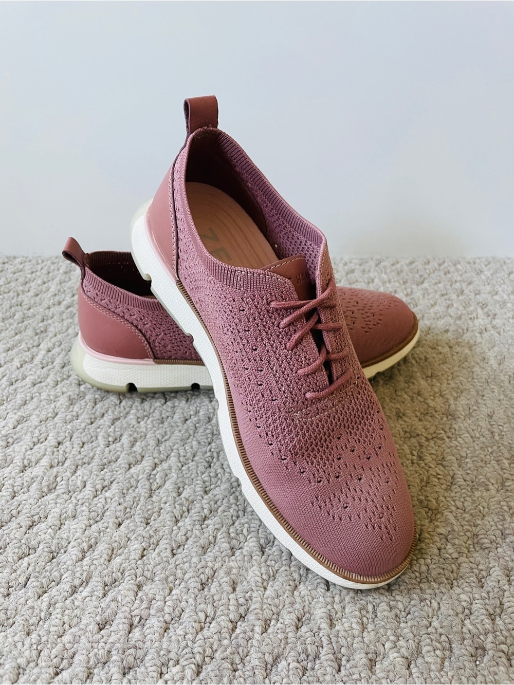 Cole Haan Dusty Rose Knit Lace-Up Sneaker